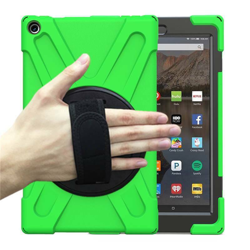 For Amazon Fire HD 10 2017/2018/2019 7th 8th 9th Rotate Shockproof Rugged Hard Stand Case Cover Handle