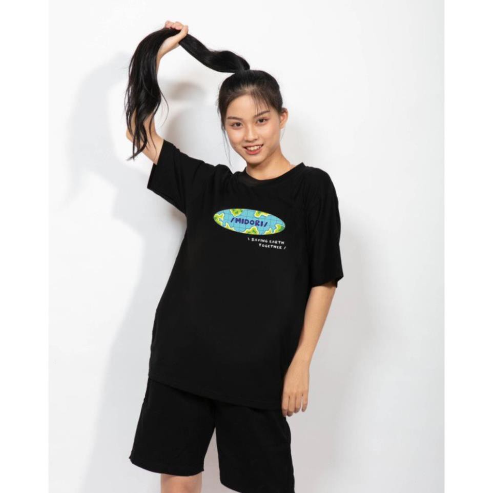 Áo thun nữ nam form rộng tay lỡ Phông Unisex 100% Cotton Chính Hãng Trái Đất Local Brand Mi Midori