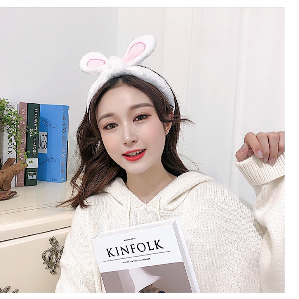 Băng đô rửa mặt nam nữ, băng đô tai thỏ tai mèo nhiều màu sắc thời trang Hàn Quốc