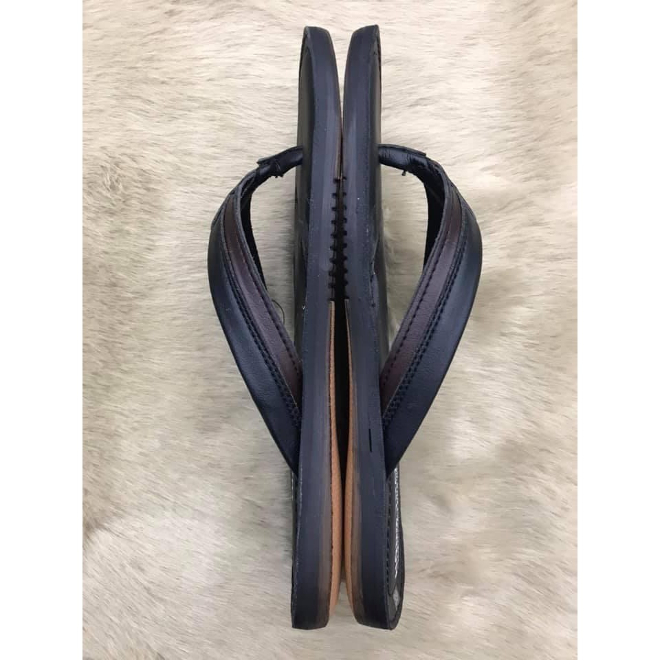 Dép kẹp nam da thật, đế cao su, chống trượt T28