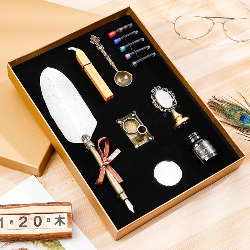 Seng Bộ Bút Sáp Và Con Dấu In Thư Pháp Cổ Điển Phong Cách Gothic