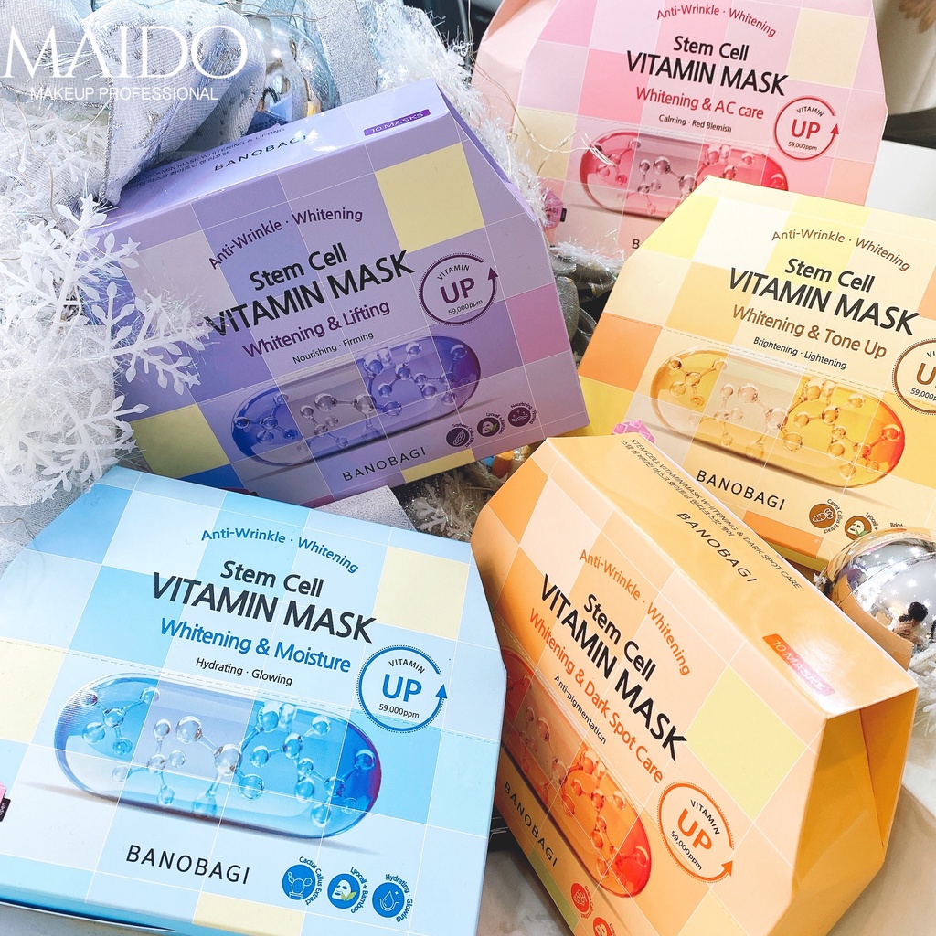 Mặt nạ giấy Banobagi Mask phiên bản nâng cấp Dưỡng Ẩm Trắng Da Chống Lão Hoá Giảm Mụn MAIDO COSMETICS | BigBuy360 - bigbuy360.vn