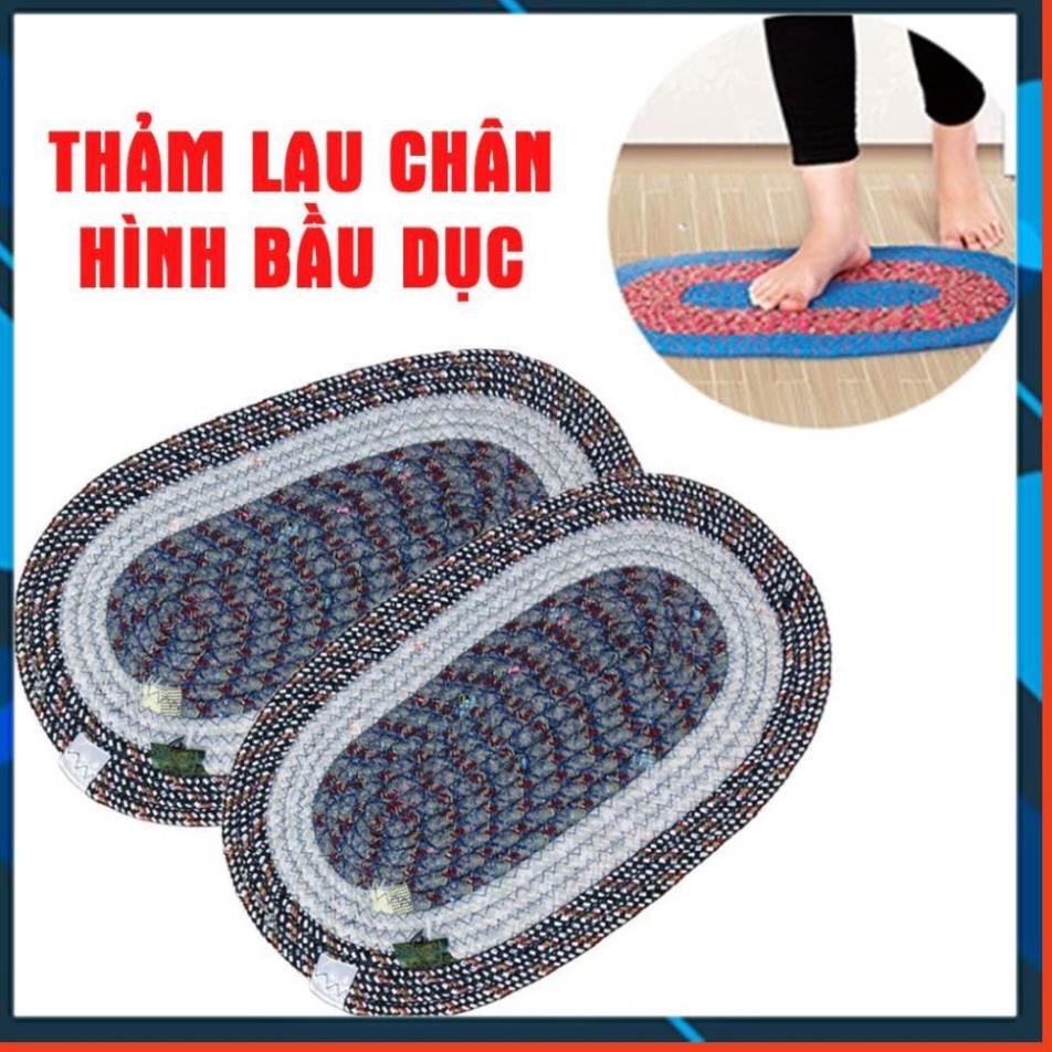 Thảm  lau chân nhà bếp hình bầu dục  thấm nước