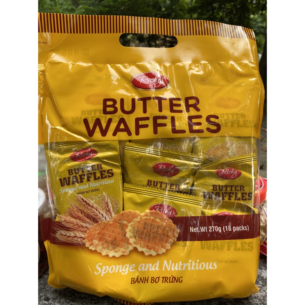 BÁNH BƠ TRỨNG BUTTER WAFFLES RICHY 270G- 18 gói