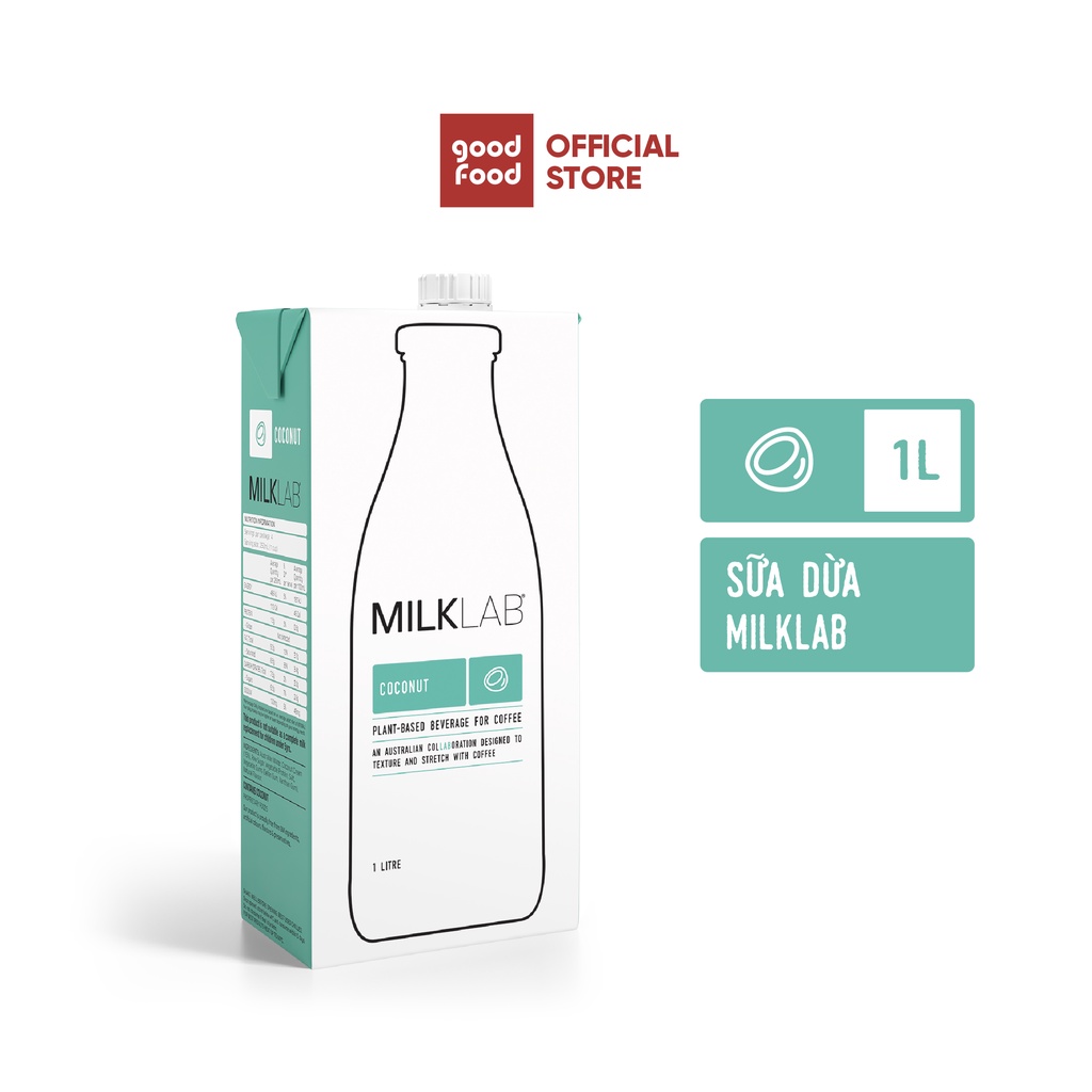 Sữa dừa cao cấp ít đường MilkLab | hộp 1 lít