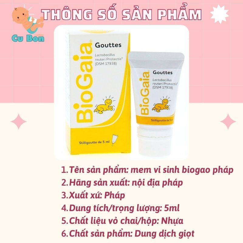 Men vi sinh Biogaia Pháp Protectis Gouttes 5ml cho trẻ sơ sinh trở lên dạng tuýp là men tiêu hoá cho bé hiệu quả