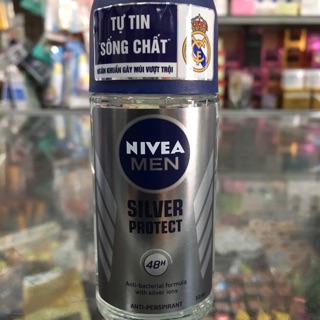 Lăn khử mùi Nivea Men Silver Protect chai 50ml