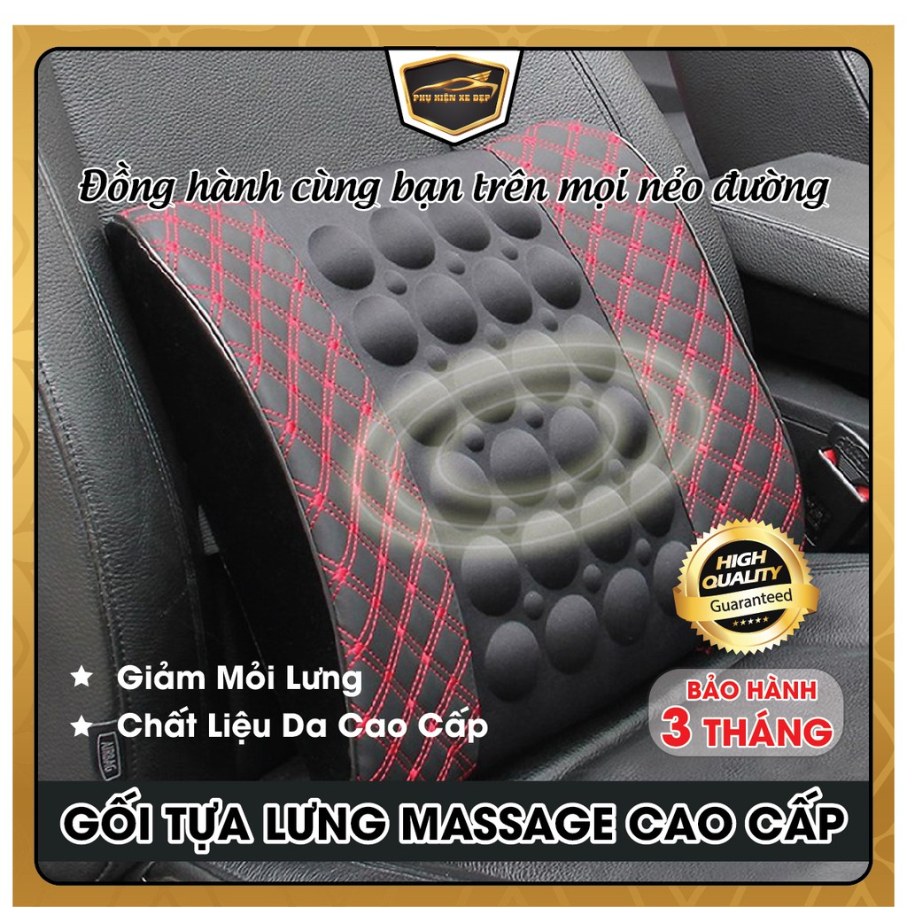 Gối Tựa Lưng Massage Trên Xe Ô Tô , Xe Hơi ⚡Bảo Hành 3 Tháng⚡ -  Giúp Giảm Đau Mỏi Lưng Khi Lái Xe