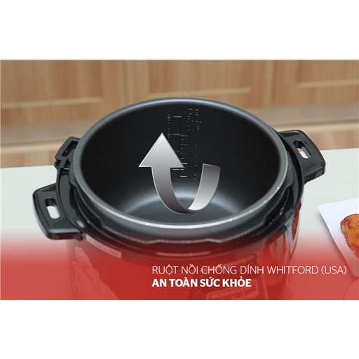 Nồi áp suất Sunhouse SHD1552R dung tích 5l , 3 lớp chống dính , nấu cơm, canh, hấp, hầm đa năng - Bảo Hành 12 Tháng