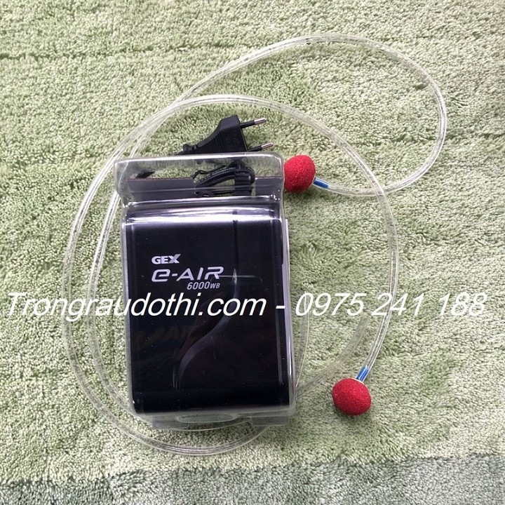 Sủi oxy bể cá hàng Nhật, siêu êm và tiết kiệm điện, công suất 2.7W x 2 vòi, model GEX 6000WB