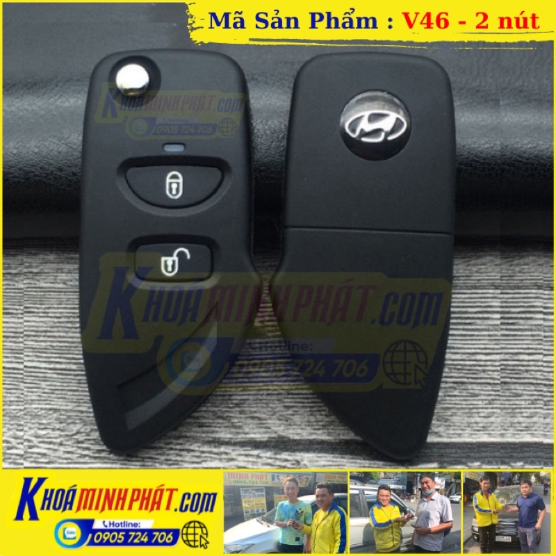 Vỏ Độ gập Chìa khoá xe Hyundai Santafe