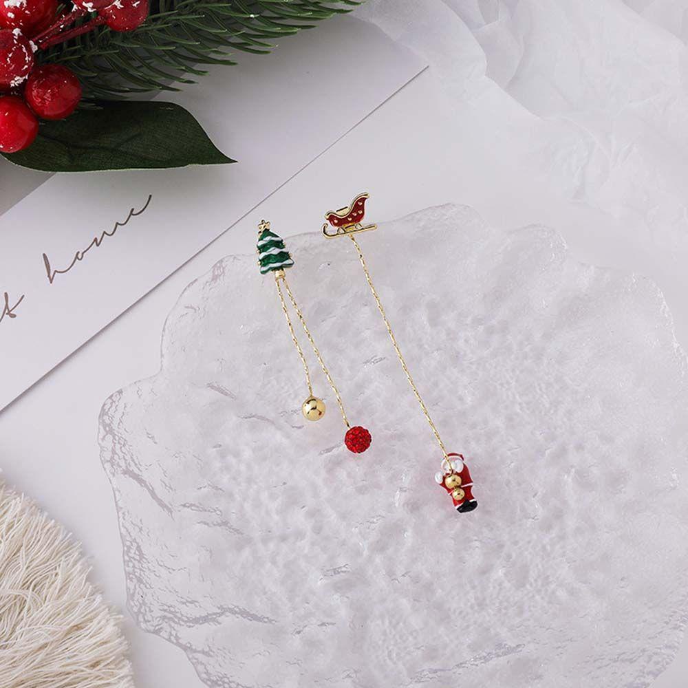 JARRED Bông Tai Hợp Kim Dáng Dài Hình Hoa Tuyết Phối Tua Rua Phong Cách Hàn Quốc Thời Trang