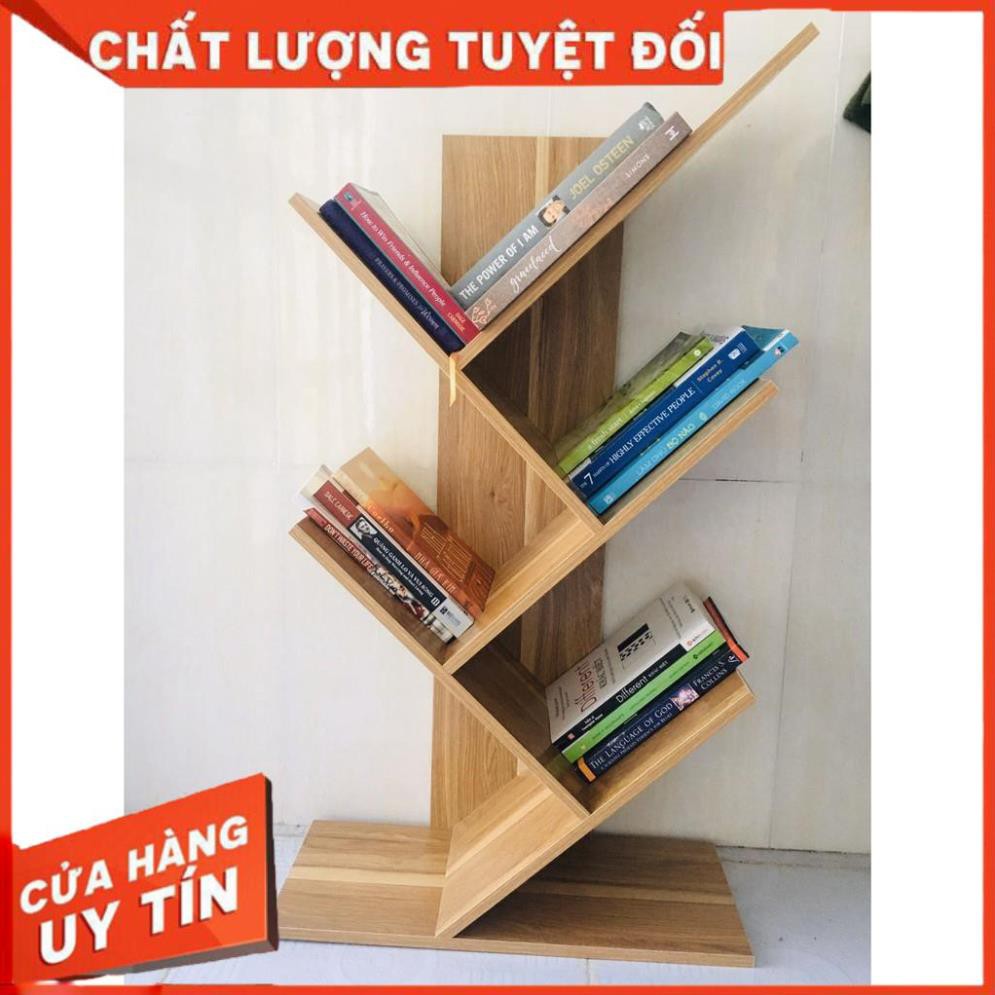 Kệ sách gỗ hình xương cá gỗ MDF cao cấp( tặng kèm tua vit)