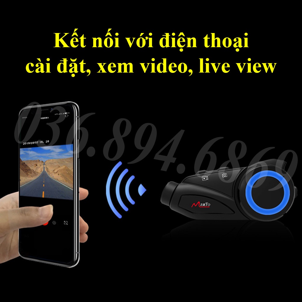 Tai nghe gắn mũ bảo hiểm kiêm camera hành trình đa năng Maxto M3/M3S