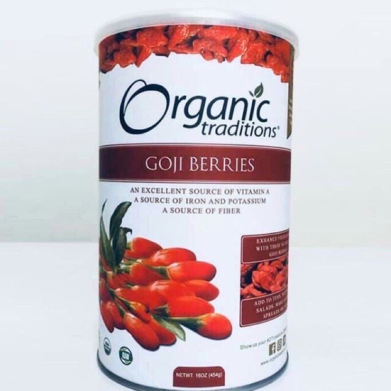 Hạt Kỷ Tử Khô Organic Traditions Nhập Khẩu Mỹ 454g