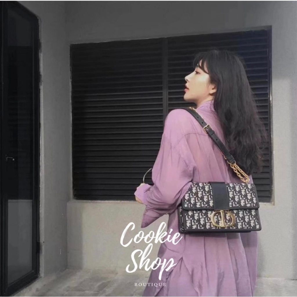 Túi Xách Di.or Bag Size 25 Màu Đen Chữ