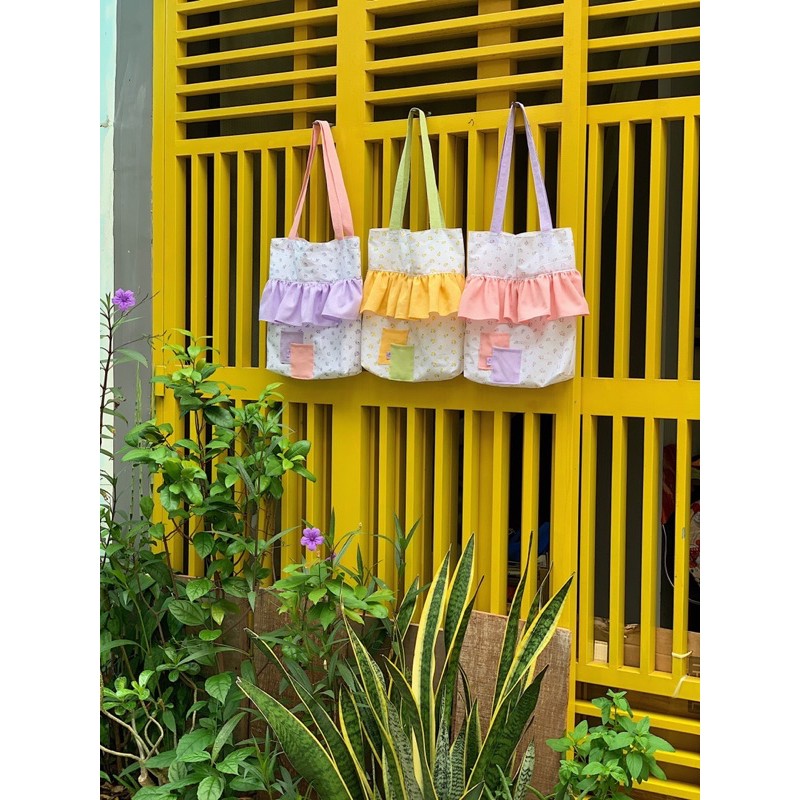 Túi tote bèo màu pastel MADEBYTIM