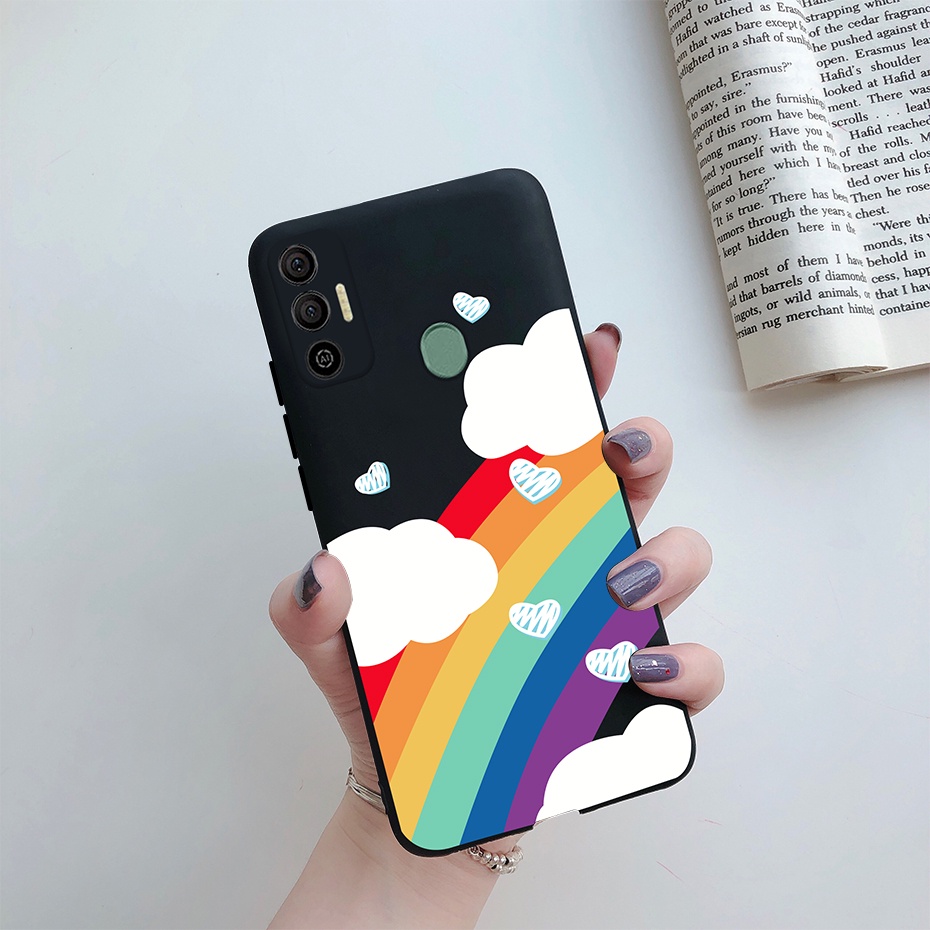Ốp Điện Thoại Silicone Mềm Dạng Nhám Họa Tiết Nhãn Dán Cho Tecno Spark 7 7T 7 Pro