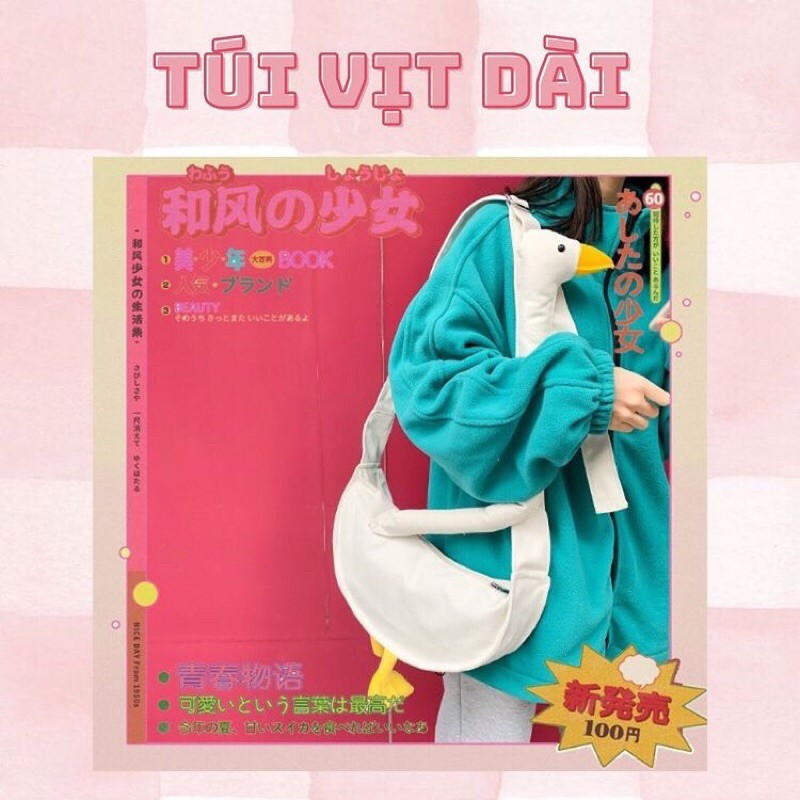 TÚI VẢI ĐEO CHÉO VỊT CỔ DÀI