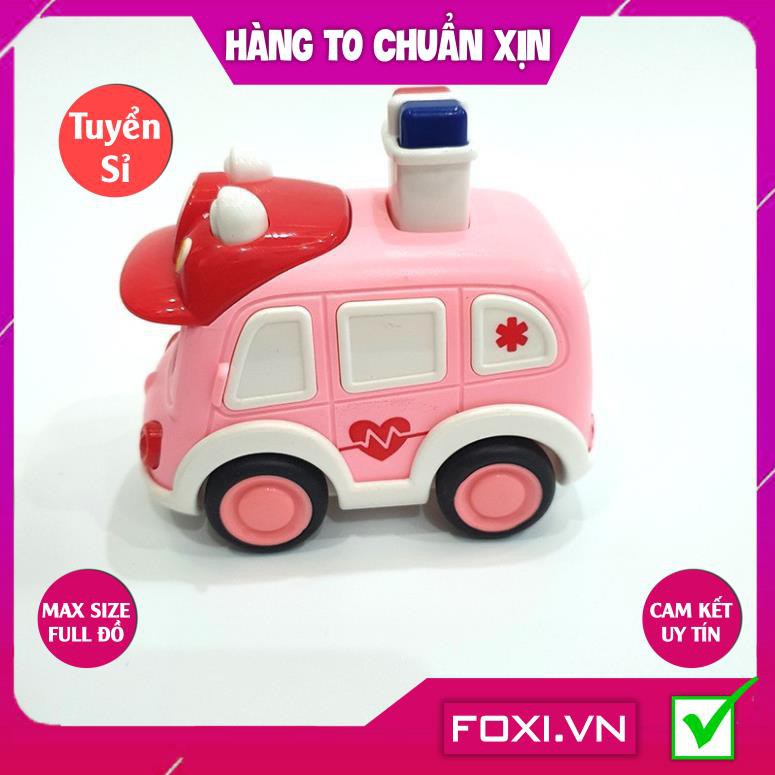 Xe đồ chơi cảnh sát police FOXI màu hồng và màu xanh siêu Đồ chơi trong nhà dễ thương cho các bé