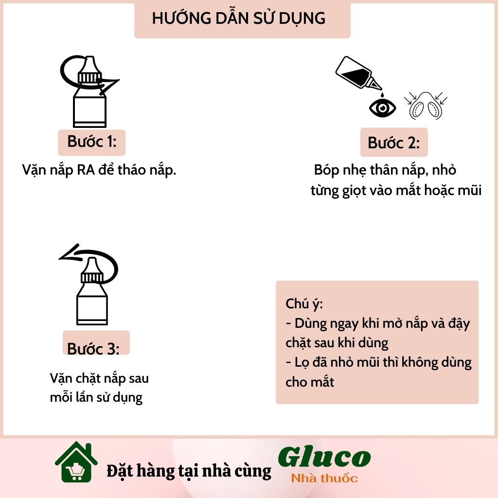 Nước muối sinh lý nhỏ mắt mũi cho em bé lọ 10ml GLU00103