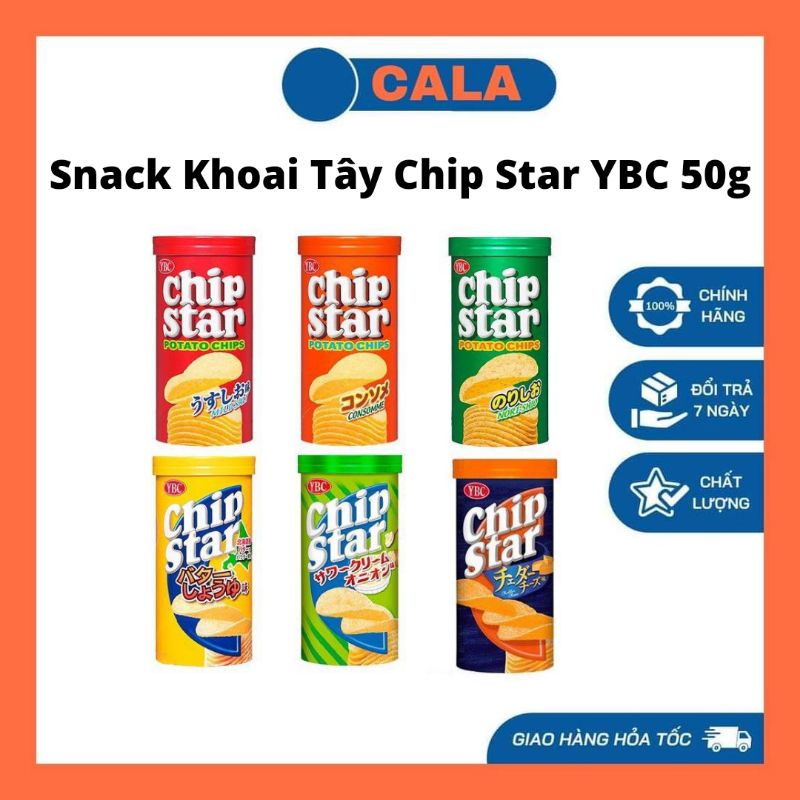 (6 Vị) Bánh Snack Khoai Tây Chip Star YBC 50g