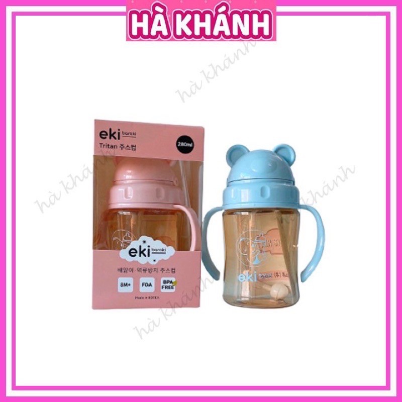 Bình Tập Uống EKI BARAKI TRITAN 280ml [Tặng 1 ống hút dự phòng][Tặng 1 cọ rửa ống hút]