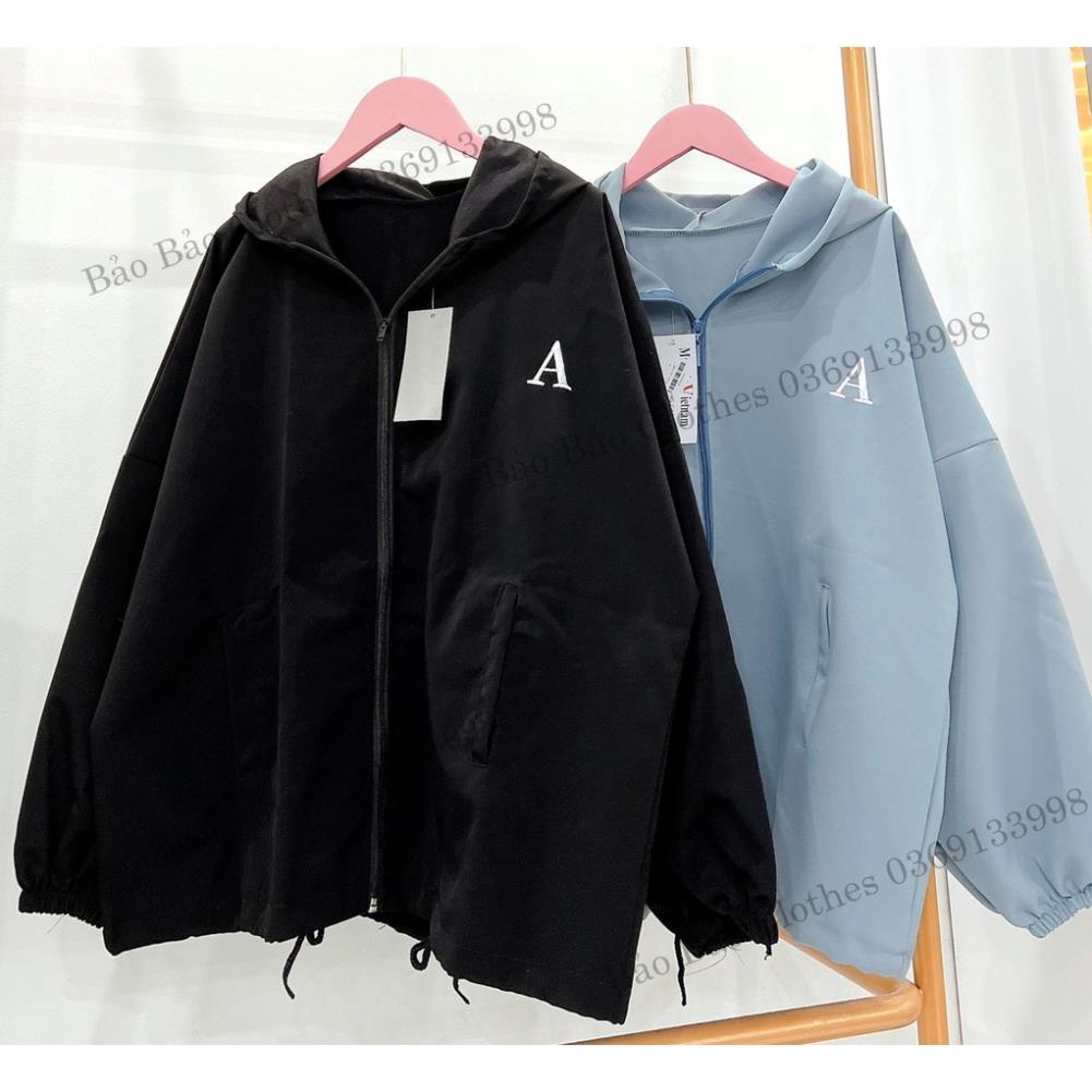 Khoác Kaki Tay Bồng Nam Nữ Chữ A Dáng Rộng Bồng Tay Có Mũ Bo Tay1 Lớp Unisex Uzzlang