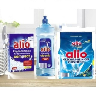 Combo bột rửa bát alio 1,8kg+muối alio2kg+bóng alio 1000ml đức