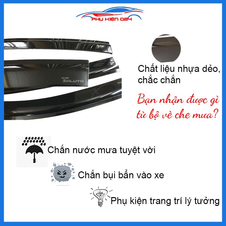 Vè mưa Soluto 2019-2020 vè đen che mưa bảo vệ trang trí xe