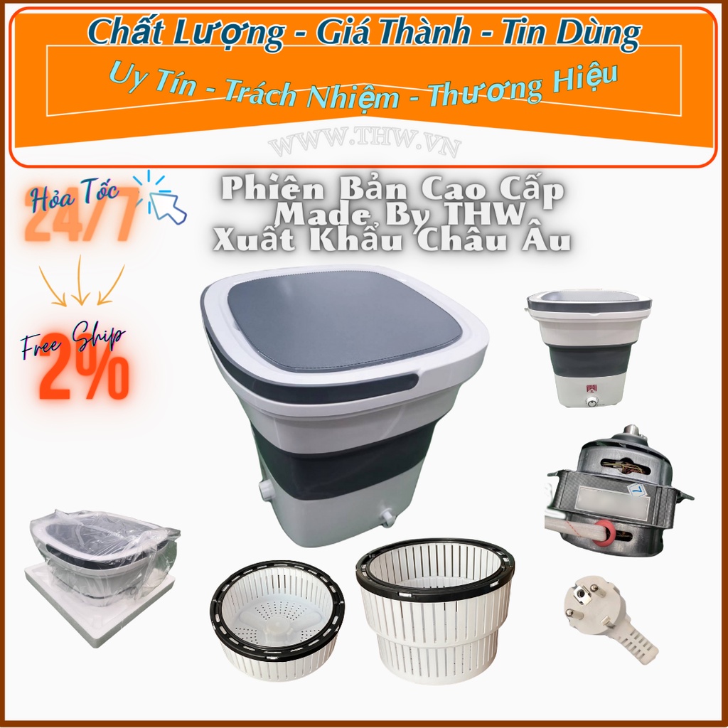 |THW GROUP| Máy Giặt Mini Chính Hãng Công Suất Lớn 4,5kg Đồ Giặt.Tia UV Diệt Khuần.Tạo Ozone Làm Sạch Sâu.