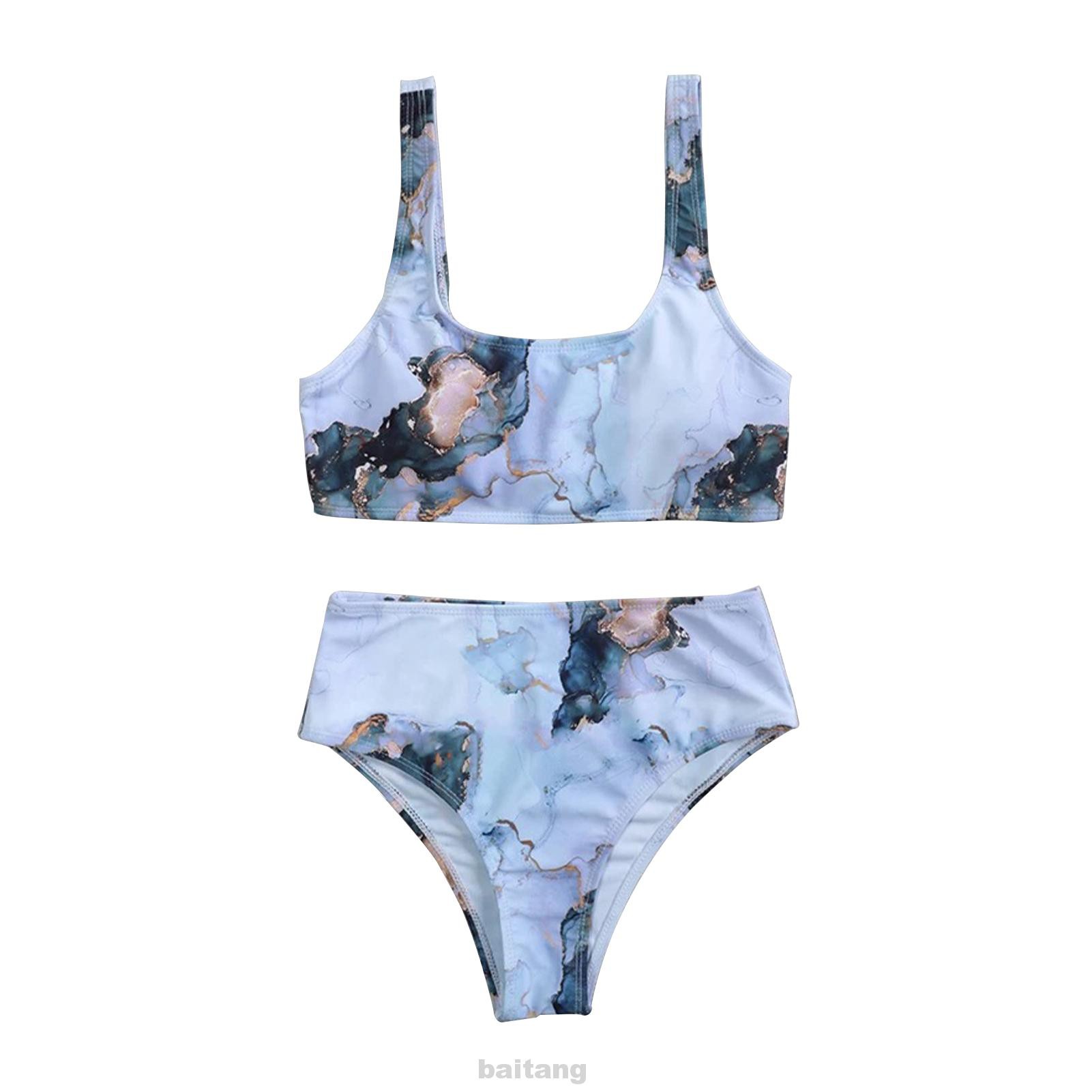 Bikini Thể Thao Lưng Cao Hoạ Tiết Đá Cẩm Thạch | BigBuy360 - bigbuy360.vn