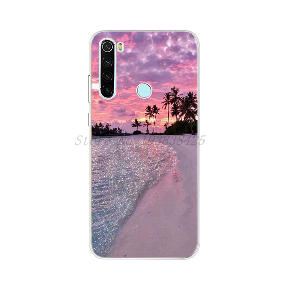 Ốp điện thoại silicone mềm bo viền in họa tiết nhiều màu cho Xiaomi Redmi Note 8 2021
