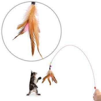 Đồ chơi cần câu mèo dây thép có chuông, dài 86 cm - Jpet Shop