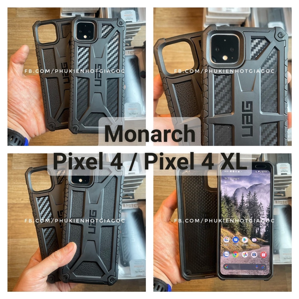 (SẵnVN) Ốp lưng chống sốc , case UAG Monarch vân da / carbon Google Pixel 4 XL & Google Pixel 4