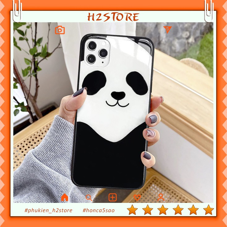 Ốp lưng iphone kính hình gấu cho iphone 6 s plus 7 8 plus Xr X s max 11 11 pro max 12mini 12 pro max