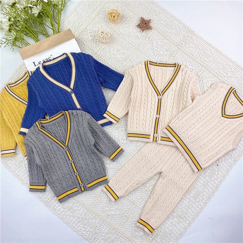 Bộ Len 3 Chi tiết Cho Bé Size 66-90(6-13kg)