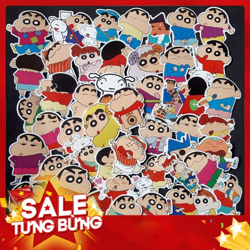 Bộ Sticker dán cao cấp chủ đề SHIN - CẬU BÉ BÚT CHÌ - Dùng dán Xe, dán mũ bảo hiểm, dán Laptop... - Hàng nhập khẩu