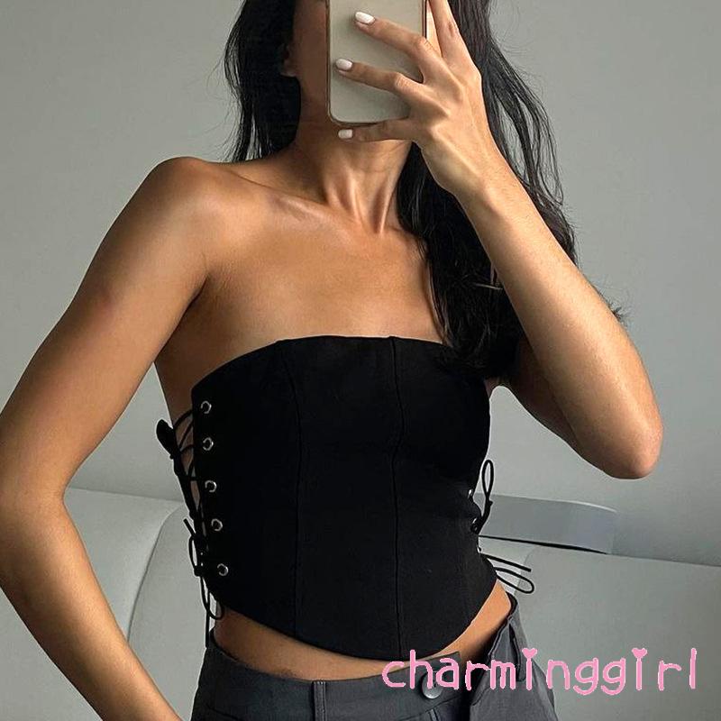 Áo Không Tay Hở Lưng Màu Trơn Thời Trang Nữ Quyến Rũ