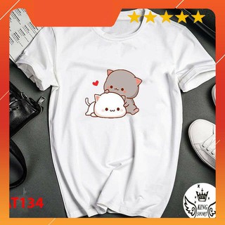 [FLASH SALE] Áo thun đôi nam nữ in hình siêu dễ thương bao đẹp cao cấp cổ tròn ITA AT134A