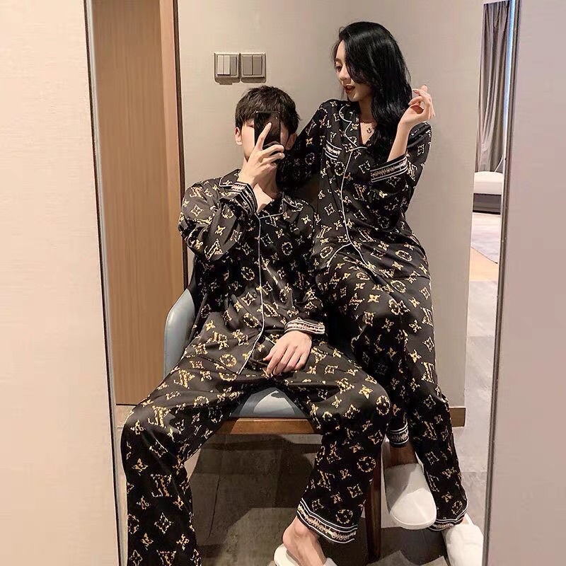 Đồ đôi pijama nam nữ lụa bóng cao cấp - Hàng nhập khẩu