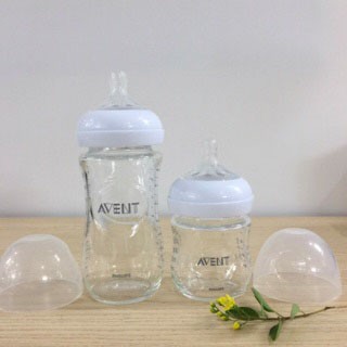 Bình sữa thủy tinh Philips Avent cho bé 120ml - 240ml núm silicone mô phỏng tự nhiên