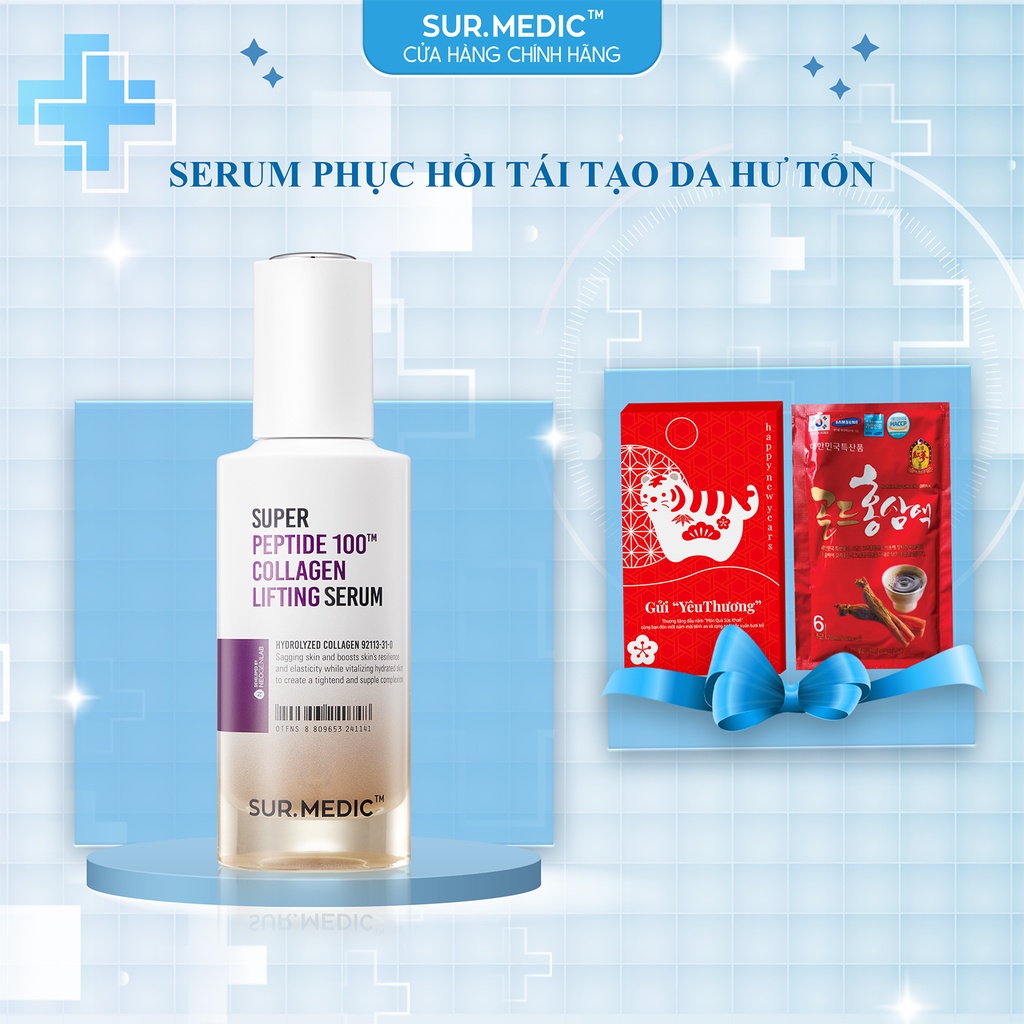 Tinh Chất Trẻ Hoá Da SURMEDIC Super Peptide 100tm Collagen Lifting Serum 50ml