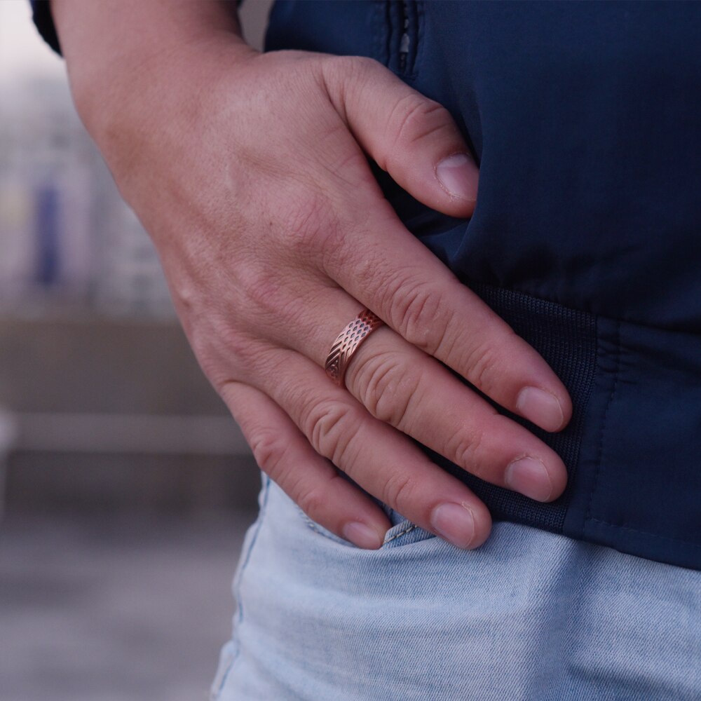 Nhẫn từ tính bằng đồng nguyên chất 6mm thời trang nam nữ