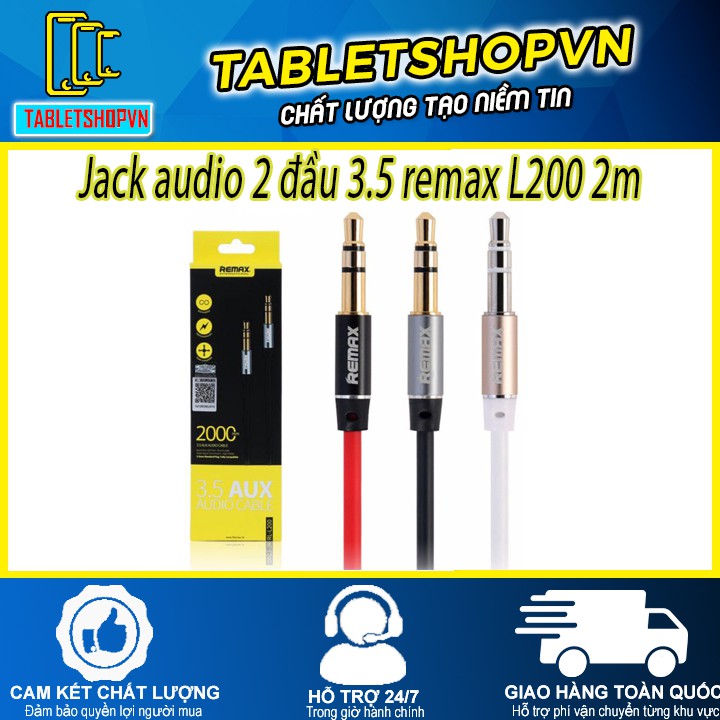 Jack audio 2 đầu 3.5 remax L200 2m