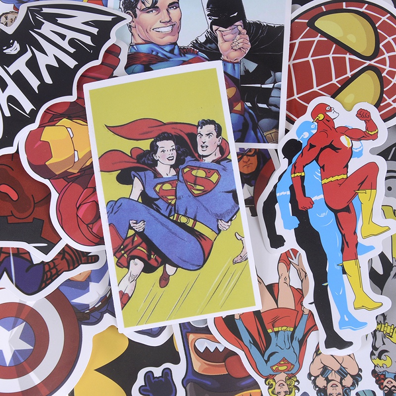Set 50 Miếng Dán Trang Trí Hình Siêu Anh Hùng Marvel Diy