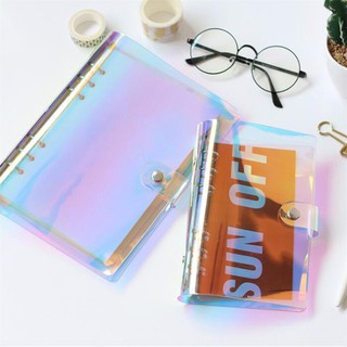 Sổ Tay 6 Lỗ Khổ A5 / A6 Hole Holographic PVC Loose Leaf Ring Binder Notebook Planner Diary Cover