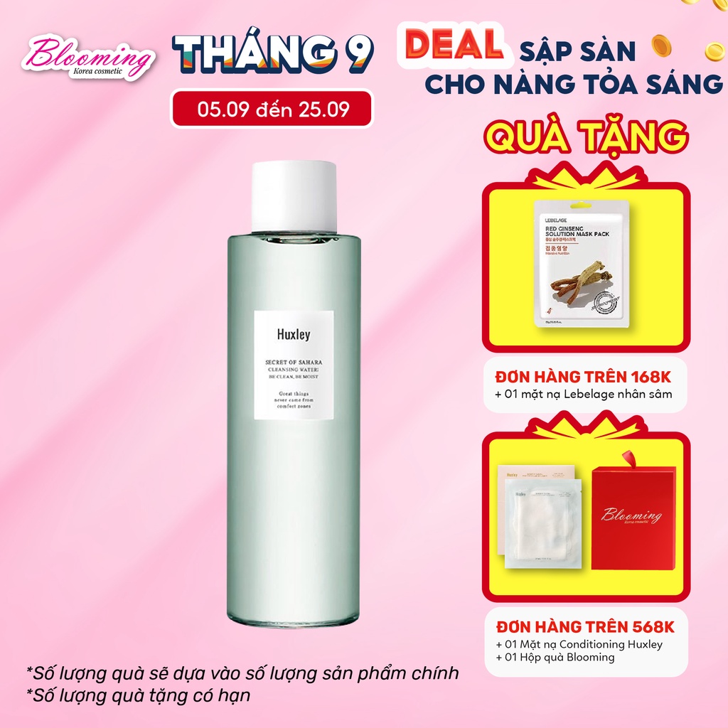 Nước Tẩy Trang Chiết Xuất Xương Rồng Huxley Cleansing Water Be Clean, Be Moist 200ml