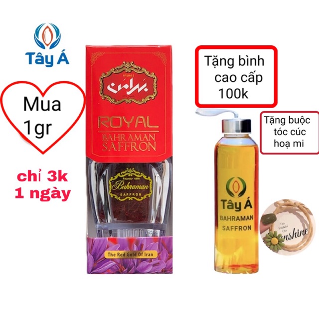 [TÂY Á CHÍNH HÃNG] hộp 1gr saffron giup ngủ ngon,giảm đau bụng kinh,dạ dày! Hàng CAO CẤP, đổi trả trong 7 ngày