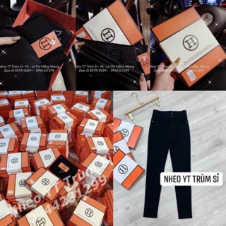 Quần legging 2 khuy cạp cao
